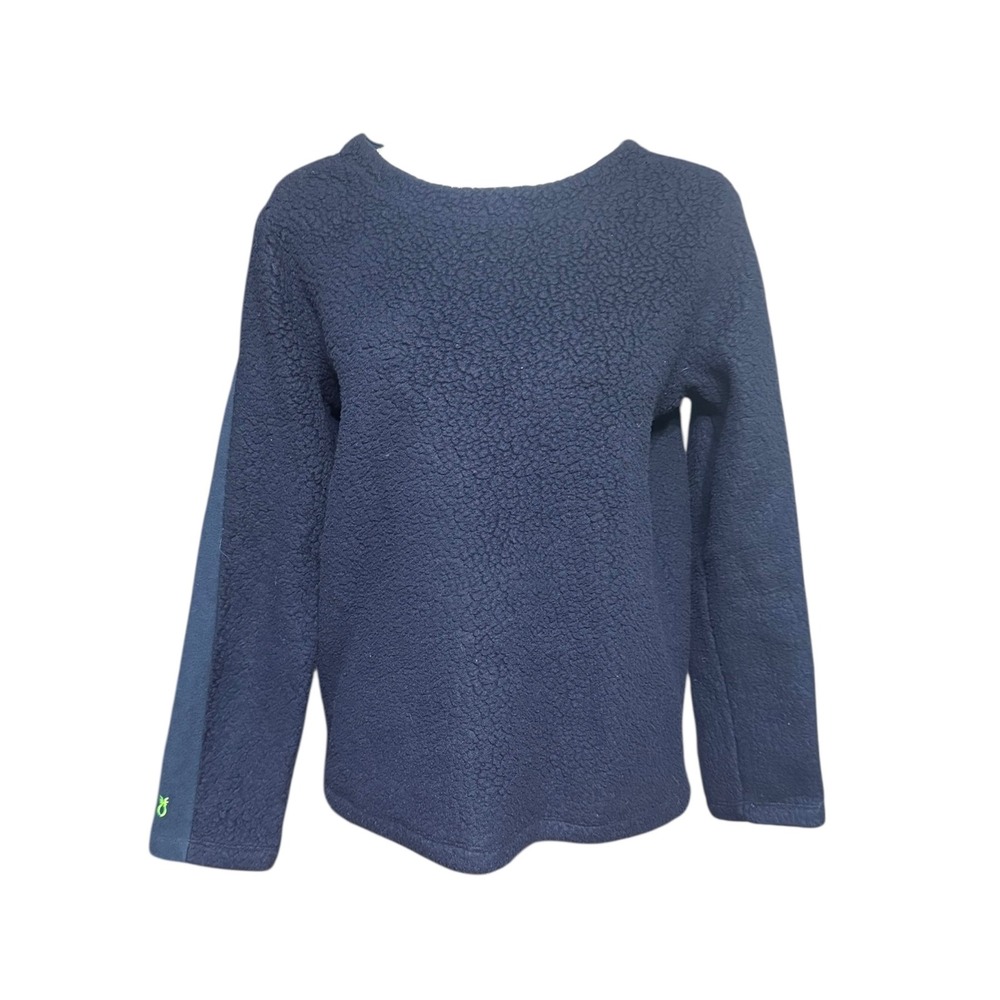 Dudley Stephens Pullover Navy Fleece Textured Sweatshirt Womens M